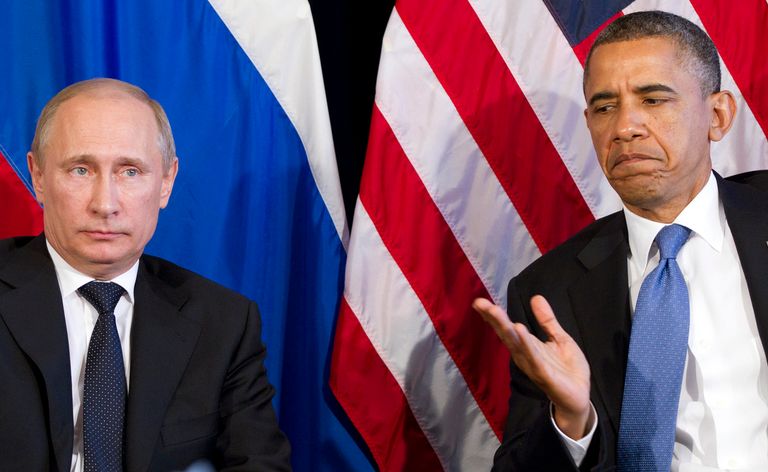 الرئيس الأمريكي باراك أوباما ونظيره الروسي فلاديمير بوتين