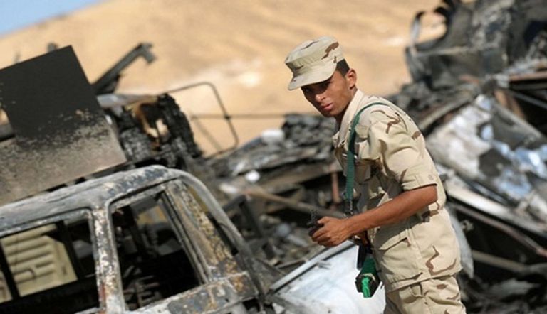 تفجير مدرعة عسكرية في سيناء-أرشيفية 