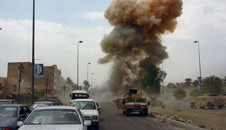 انفجار هائل فى مدرعة تابعة لقوات الأمن المصرية - أرشيفية