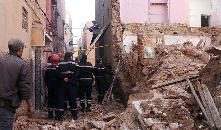 انهيارات المنازل في مراكش المغربية