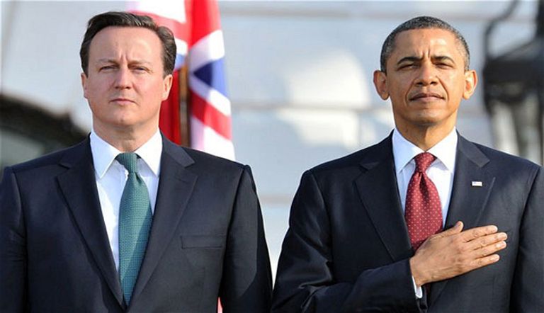 الرئيس الأمريكي بارك أوباما وديفيد كاميرون رئيس وزراء بريطانيا