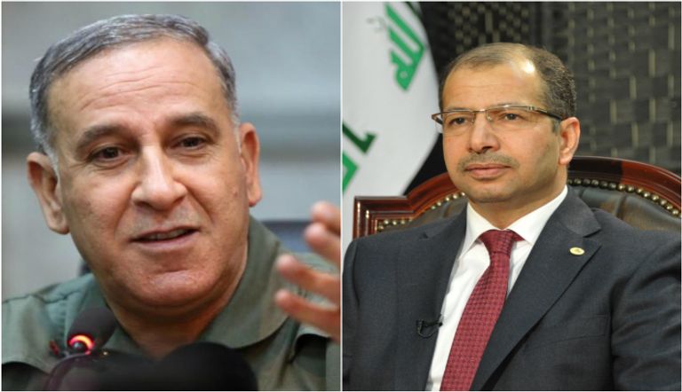 وزير الدفاع العراقي خالد العبيدي ورئيس البرلمان سليم الجبوري