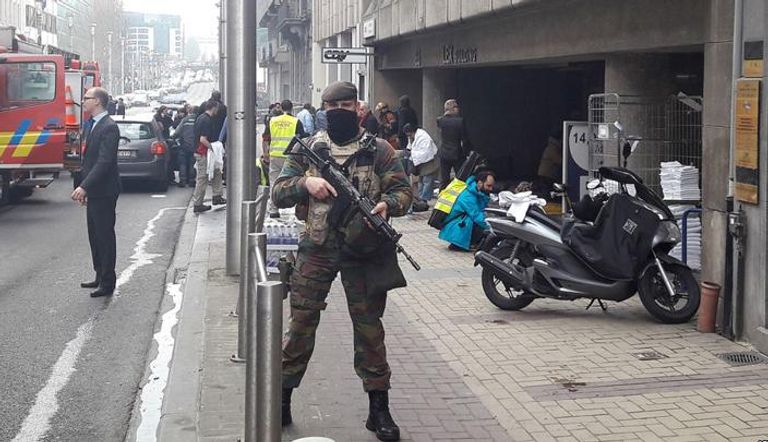 رجل أمن بلجيكي عقب هجمات بروكسل - أرشيفية