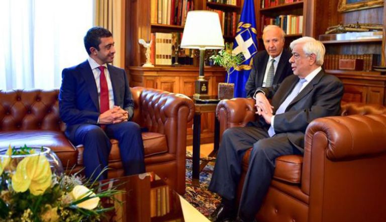 رئيس اليونان يستقبل عبدالله بن زايد