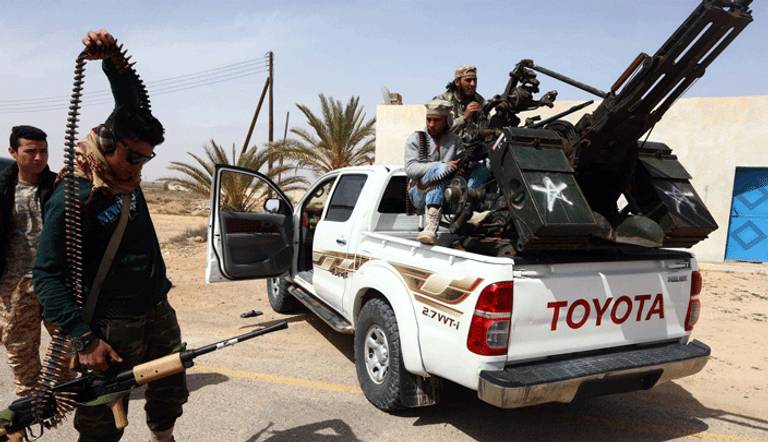  قوات أمنية من مدينة صبراتة الليبية