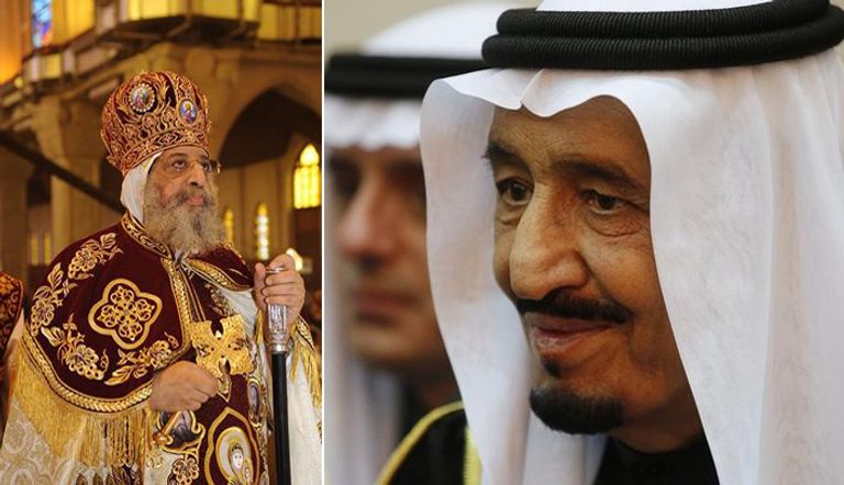 خادم الحرمين الملك سلمان بن عبدالعزيز والبابا تواضروس الثاني بابا الإسكندرية