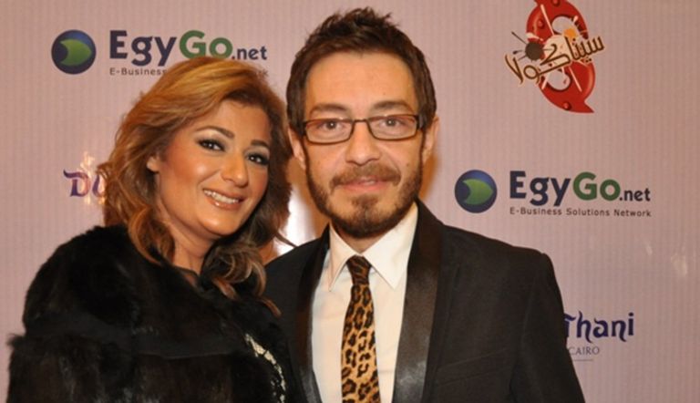الفنان المصري أحمد زاهر وزوجته