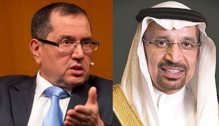 خالد الفالح وزير الطاقة السعودي ونور الدين بوطرفة وزير الطاقة الجزائري