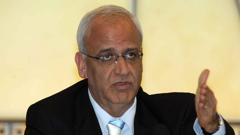 صائب عريقات أمين سر اللجنة التنفيذية لمنظمة التحرير الفلسطينية.