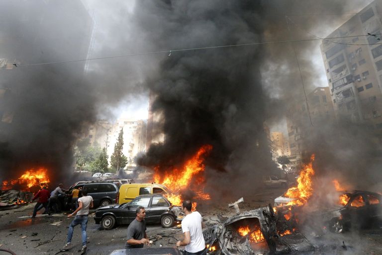 أحد التفجيرات التي شهدتها لبنان في الفترة الأخيرة
