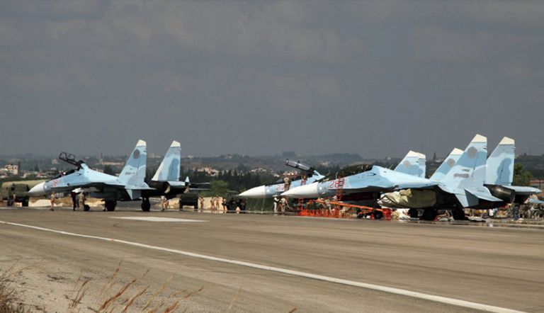 طائرات روسية في قاعدة حميميم الجوية