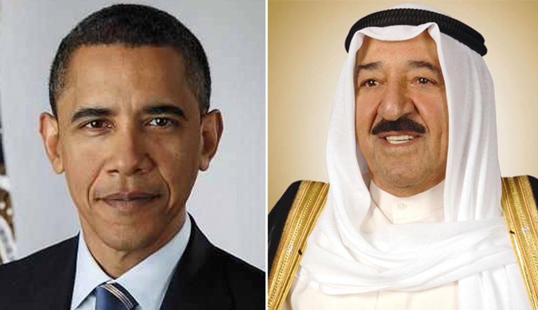 أمير الكويت الشيخ صباح الأحمد الجابر الصباح والرئيس الأمريكي باراك أوباما
