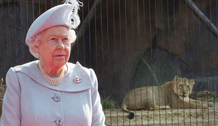 الملكة إليزابيث في حديقة حيوان لندن