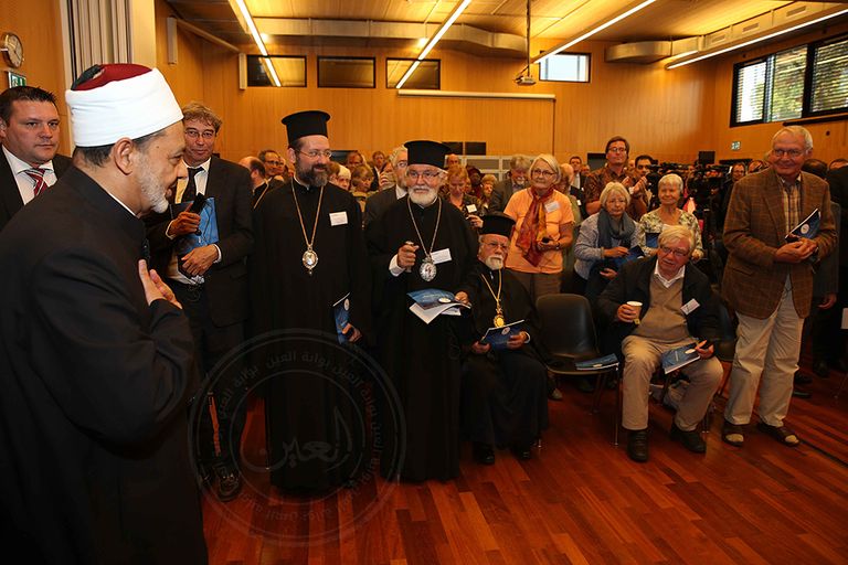 الإمام أحمد الطيب شيخ الأزهر يلقي خطاب في المعهد المسكوني بسويسرا