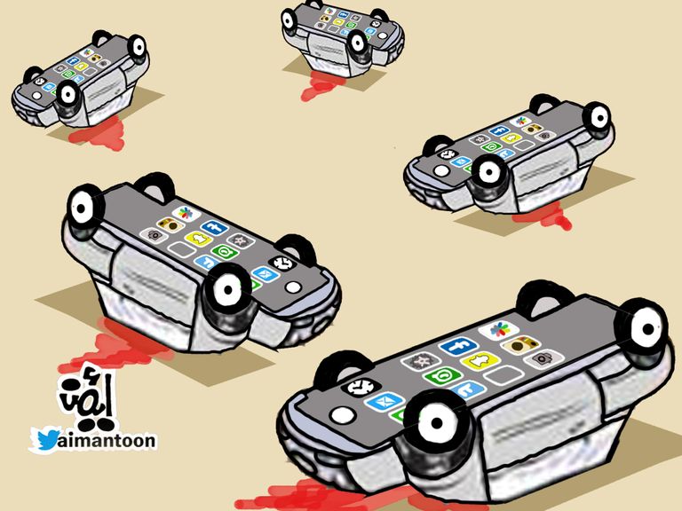 أيمن الغامدي من أعمال الكاريكاتير المعروضة في المعرض