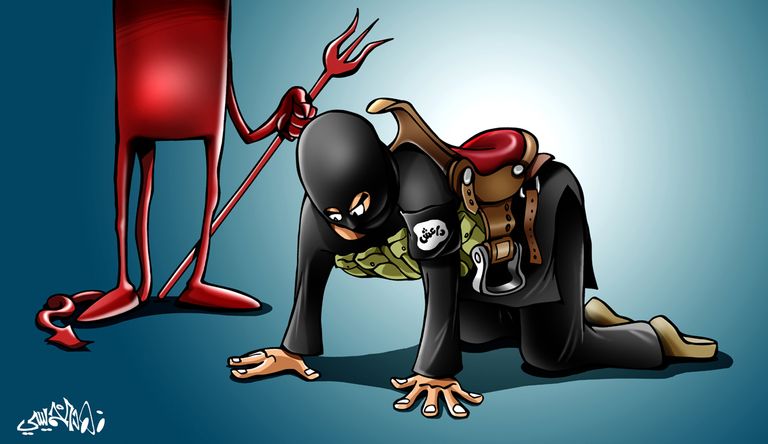 فهد الخميسي من أعمال الكاريكاتير المعروضة في المعرض