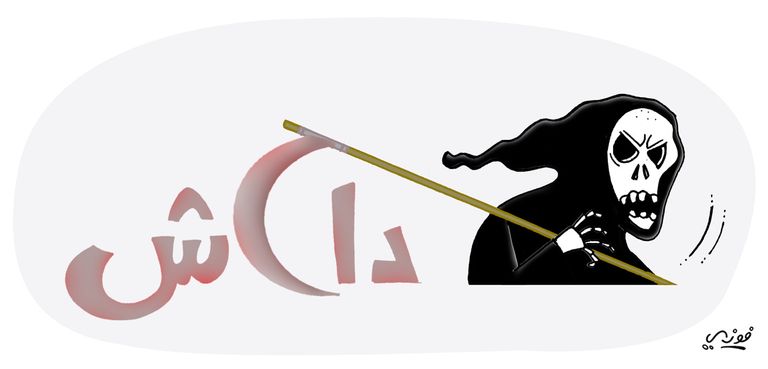 فوزي مرسي من أعمال الكاريكاتير المعروضة في المعرض