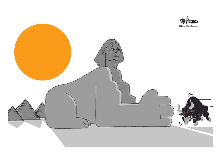 هاني شمس من أعمال الكاريكاتير المعروضة في المعرض