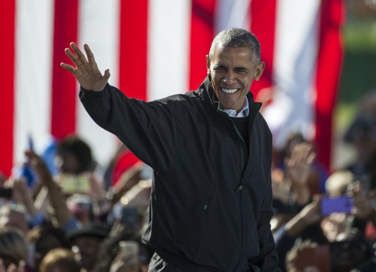 باراك أوباما أثناء الكلمة