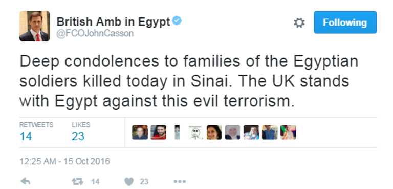 السفير البريطاني في القاهرة جون كاسن