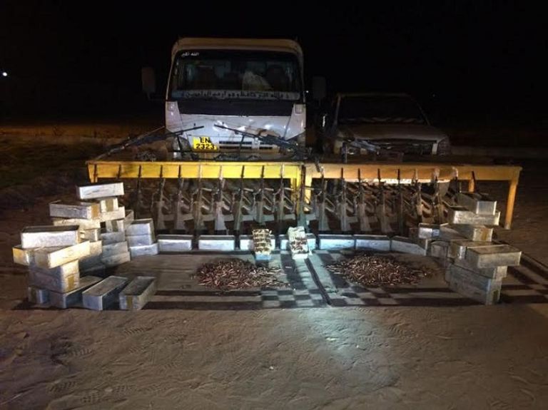 جانب من الأسلحة المضبوطة