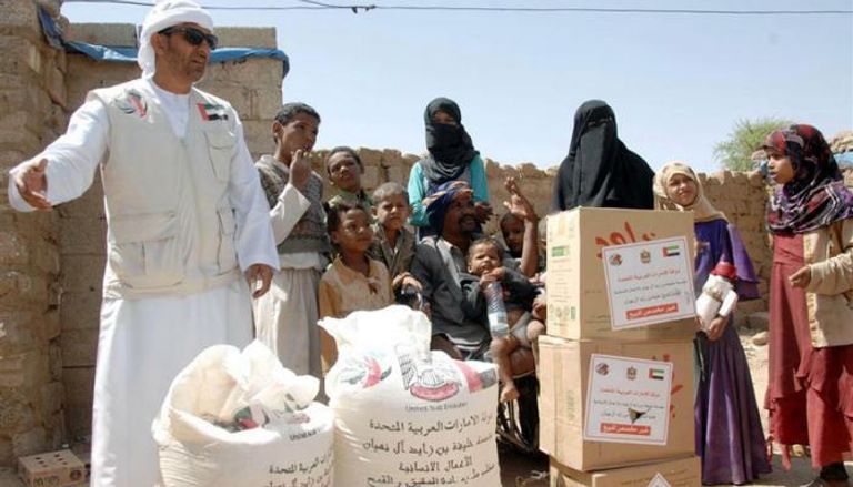 مساعدات من مؤسسة خليفة  للشعب اليمني - صورة أرشيفية