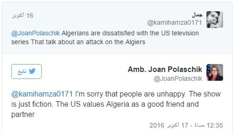 السفيرة الأمريكية في الجزائر جوان بولاشيك