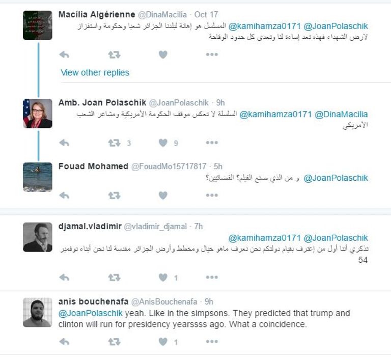 السفيرة الأمريكية في الجزائر جوان بولاشيك