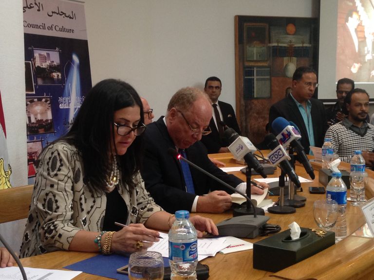 من أمسية إحياء الذكرى الأولى لرحيل جمال الغيطاني