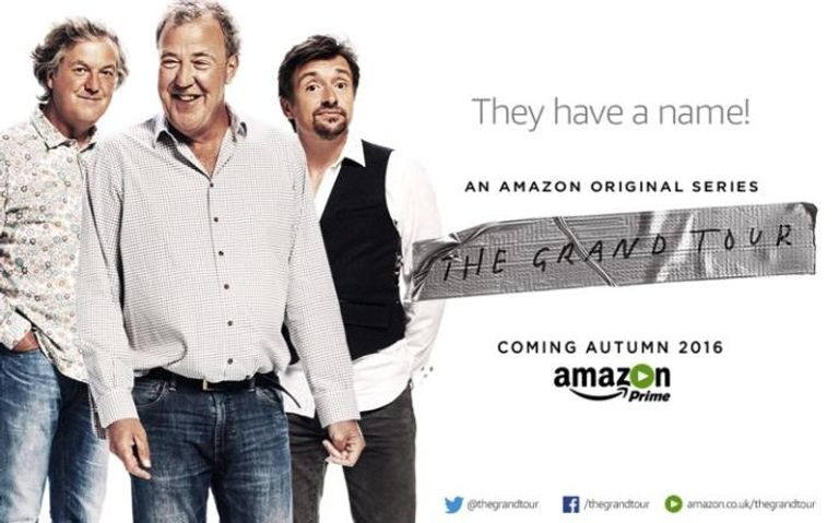 فريق مقدمي برنامج The Grand Tour البريطلنيين، جيريمي كلاركسون ورتشارد هاموند وجايمس ماي