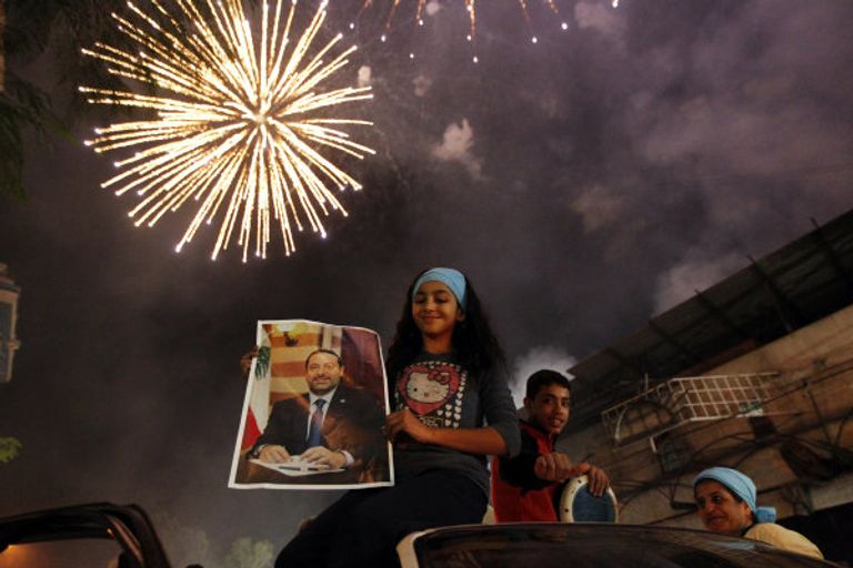 رئيس لبنان ميشال عون ورئيس الوزراء سعد الحريري