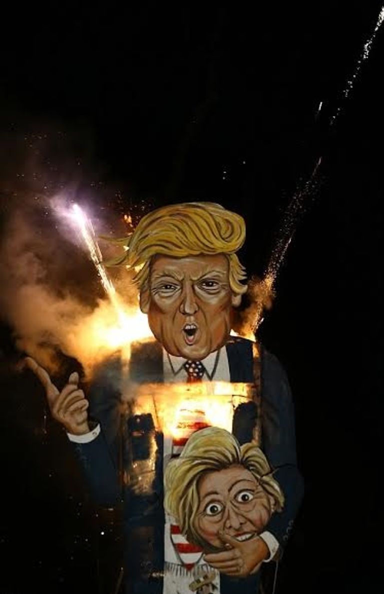 حرق نسخة من ترامب في بريطانيا 1