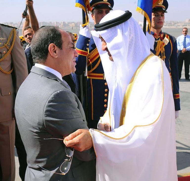 الرئيس المصري خلال استقباله الشيخ محمد بن زايد آل نهيان