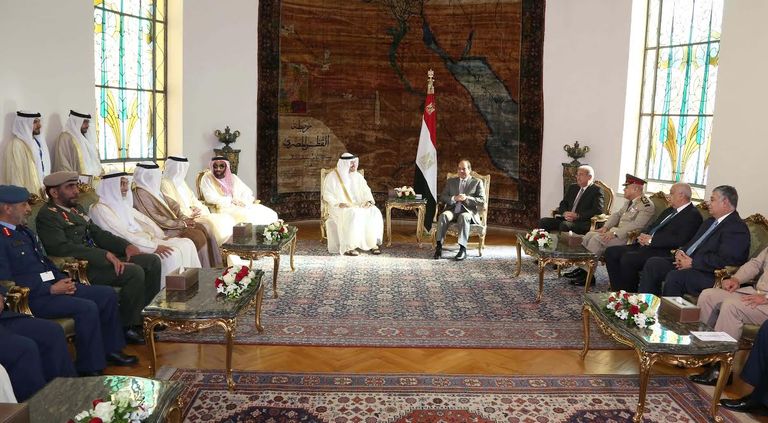 الرئيس المصري خلال استقباله الشيخ محمد بن زايد آل نهيان