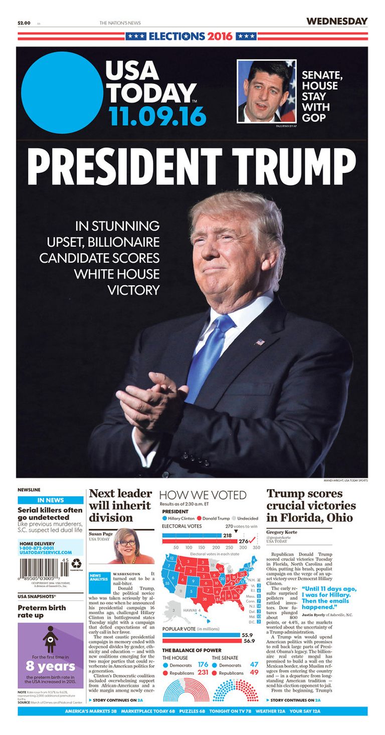 غلاف صحيفة نمساوية رافضة لترامب 