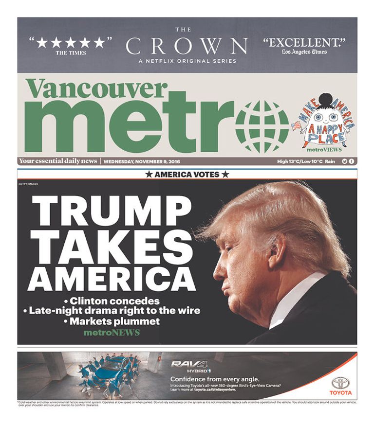 غلاف صحيفة نمساوية رافضة لترامب 