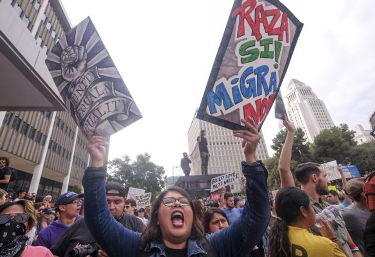 جانب من مظاهرات أمريكا ضد ترامب