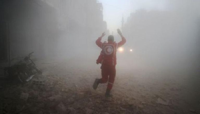 جانب من الدمار الناجم عن القصف بسوريا