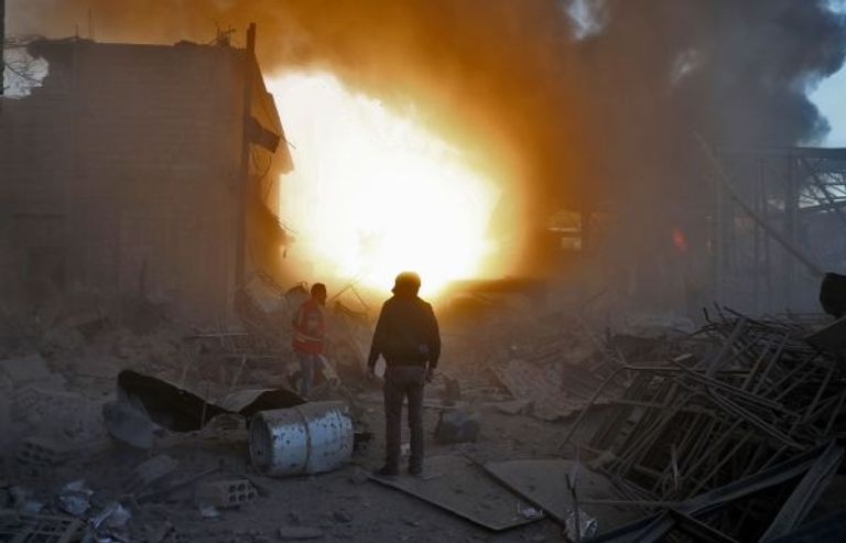 جانب من الدمار الناجم عن القصف بسوريا