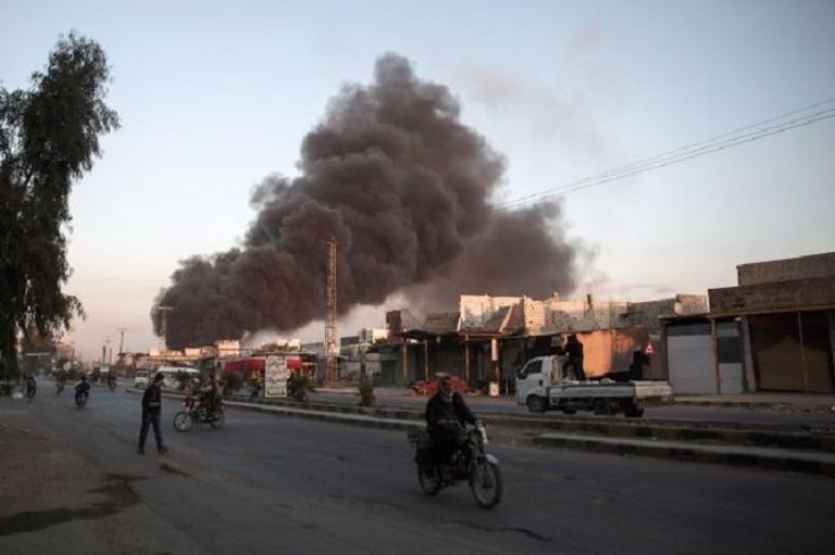 جانب من الدمار الناجم عن القصف بسوريا