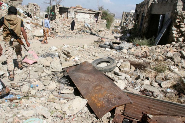 جانب من الدمار بتعز