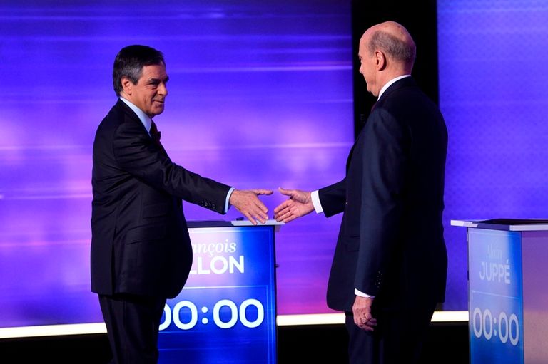 فيون وجوبيه خلال المناظرة