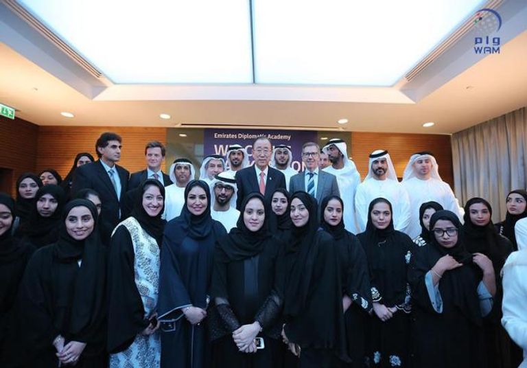 الشيخ عبدالله بن زايد يلتقي بان كي مون