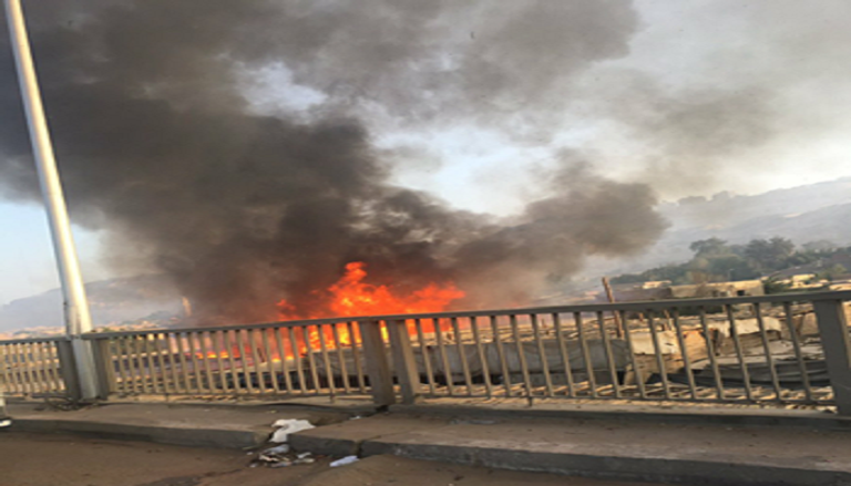 جانب من الحريق حسب مواقع مصرية