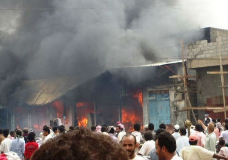 حريق سوق الجمة بالسيدة عائشة 2