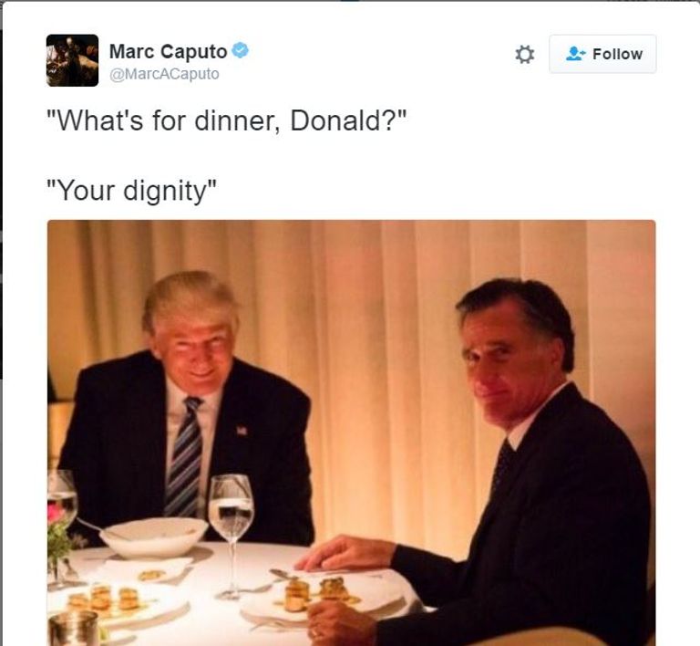 رومني يتناول العشاء مع ترامب