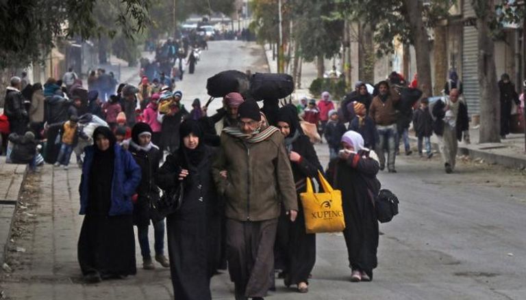 مدنيون نازحون من حلب 