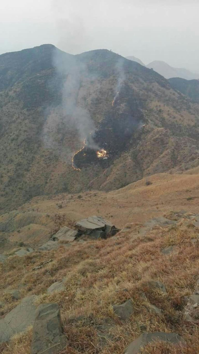 صور من موقع تحطم الطائرة نشرتها وسائل إعلام باكستانية