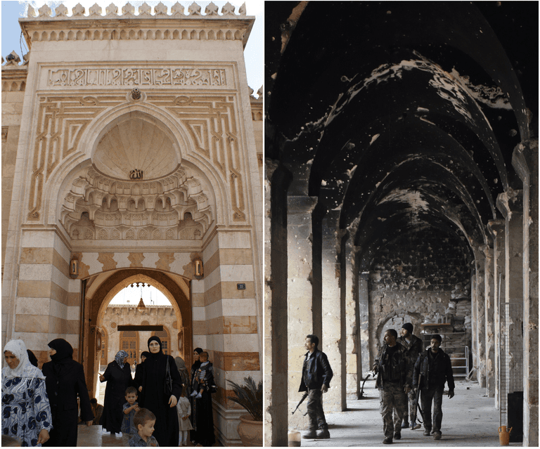الجامع الأموي قبل وبعد الحرب