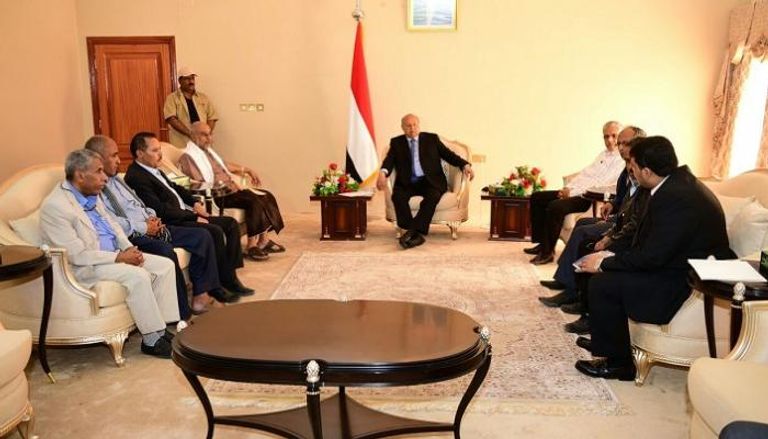 الرئيس اليمني عبدربه منصور هادي خلال اللقاء